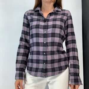 THE NORTH FACE plaid shirt top button down womens S
